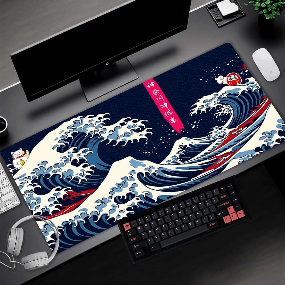 Great Japanese wave mouse pad