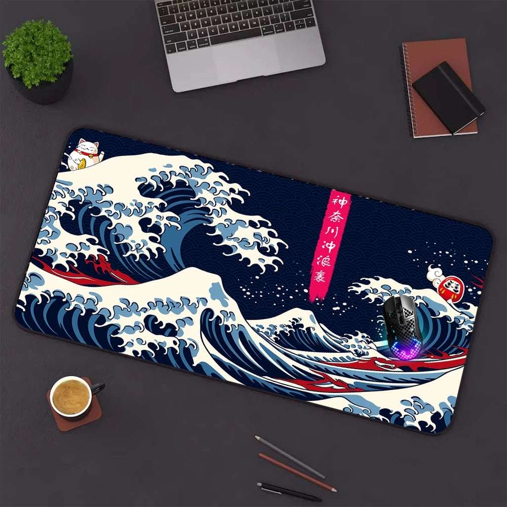 Great Japanese wave mouse pad