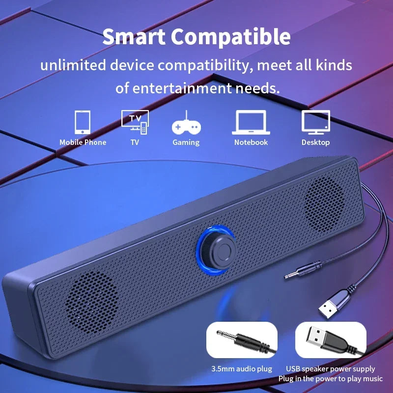 PC Sound bar Wired and Wireless Bluetooth Speaker